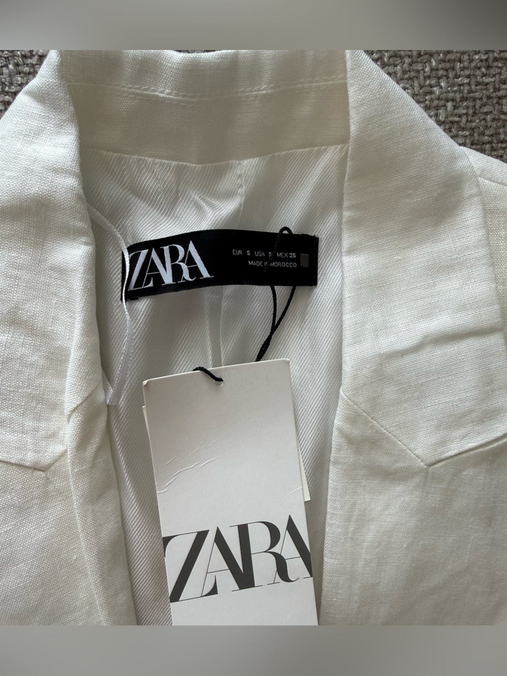 Zara Off-White Linen Jacket - Picture 2 of 4